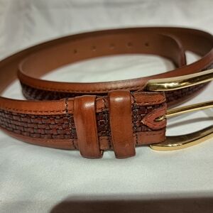 Allen Edmonds Woven Brown Leather Belt